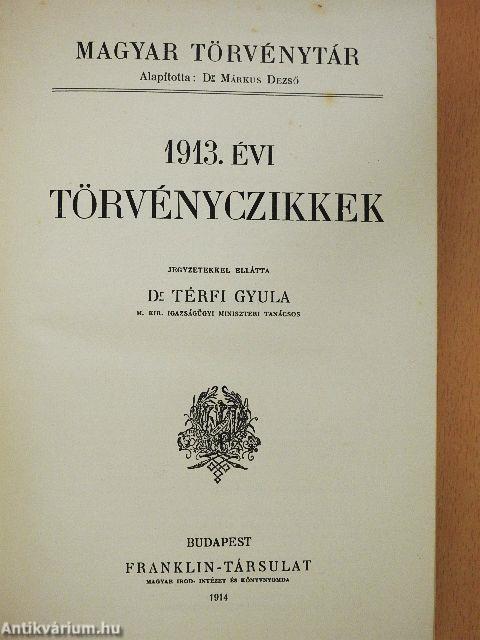 1913. évi törvényczikkek