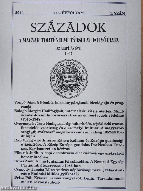 Századok 2011/1-6.