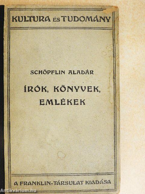 Írók, könyvek, emlékek