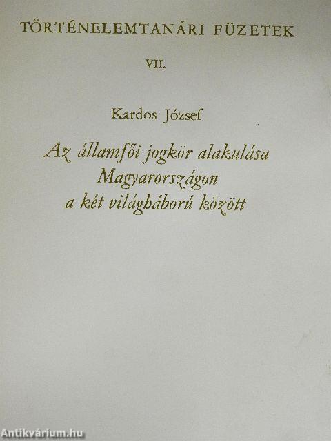Az államfői jogkör alakulása Magyarországon a két világháború között