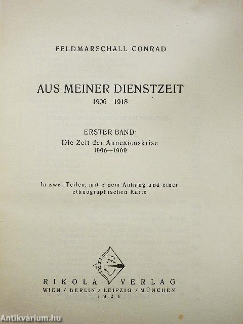 Aus Meiner Dienstzeit 1906-1918 I.