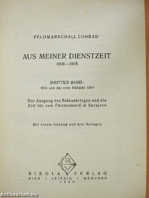 Aus Meiner Dienstzeit 1906-1918 III.