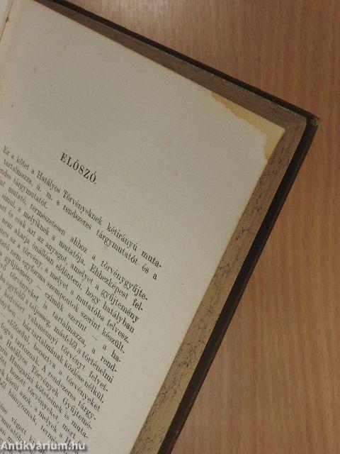 Kettős mutató a hatályos magyar törvények gyüjteményéhez 1000-1914.