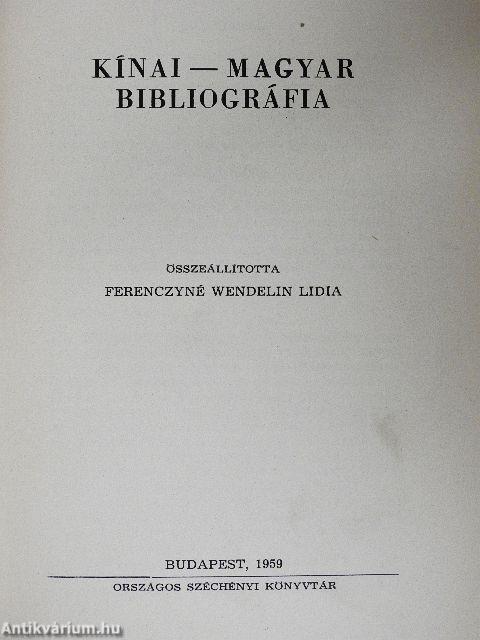 Kínai-magyar bibliográfia