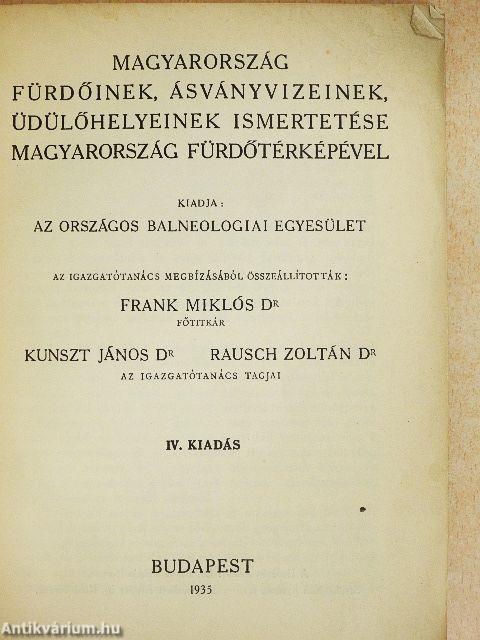 Magyarország fürdőinek, ásványvizeinek, üdülőhelyeinek ismertetése
