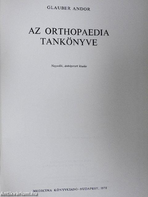 Az orthopaedia tankönyve