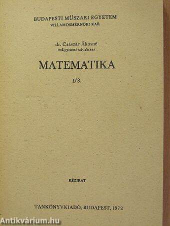 Matematika I/3.