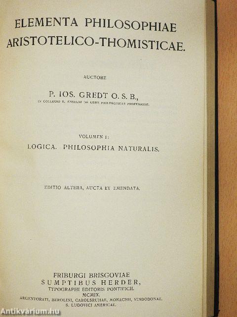 Elementa philosophiae aristotelico-thomisticae I.