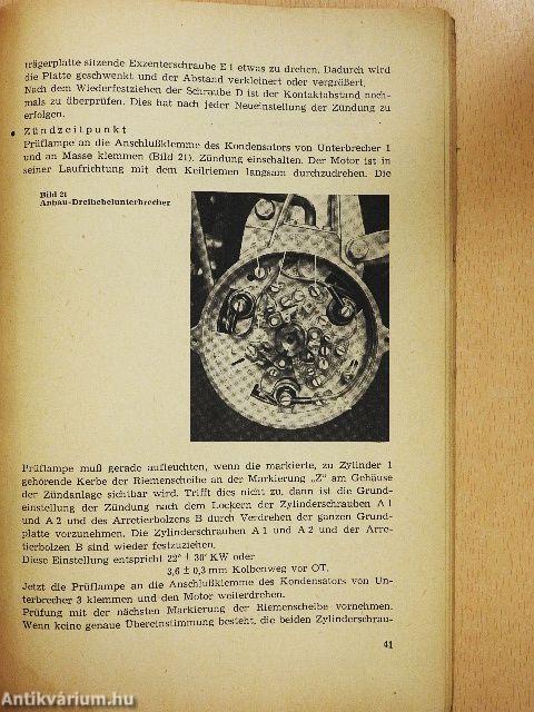 Betriebsanleitung für den Personenkraftwagen "Wartburg" 1000-353