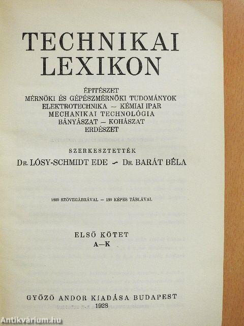Technikai lexikon I-II.