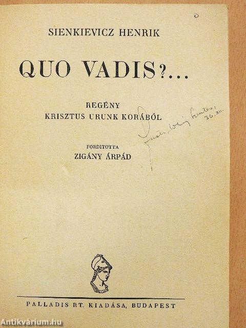 Quo Vadis?...