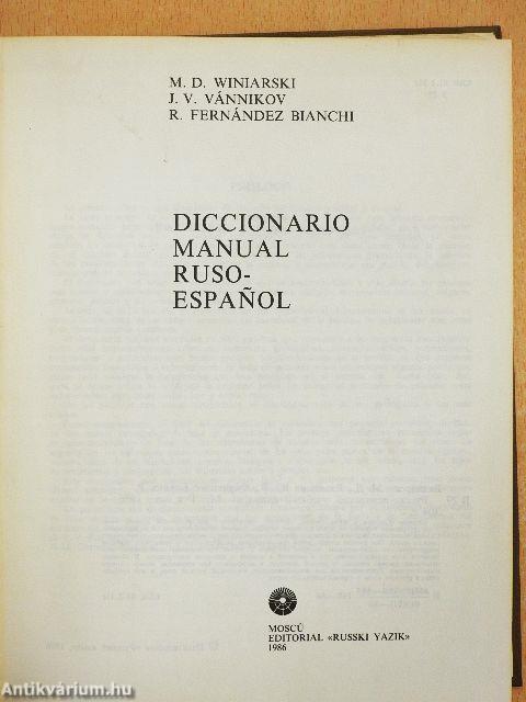 Diccionario Manual Ruso-Espanol