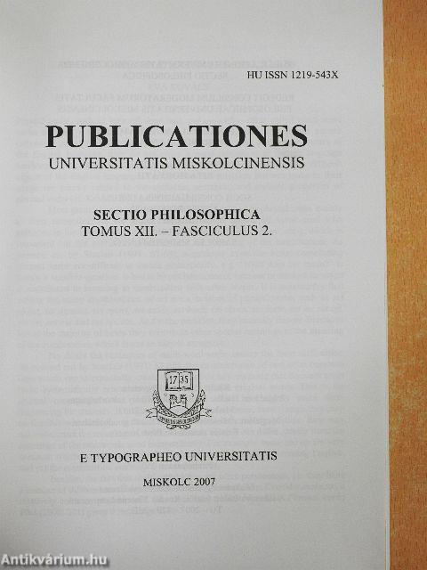 Publicationes Universitatis Miskolcinensis Tomus XII. - Fasciculus 2.
