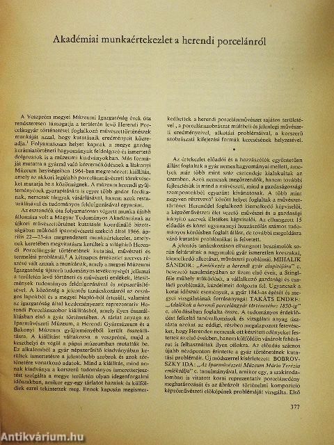 Akadémiai munkaértekezlet a Herendi porcelánról