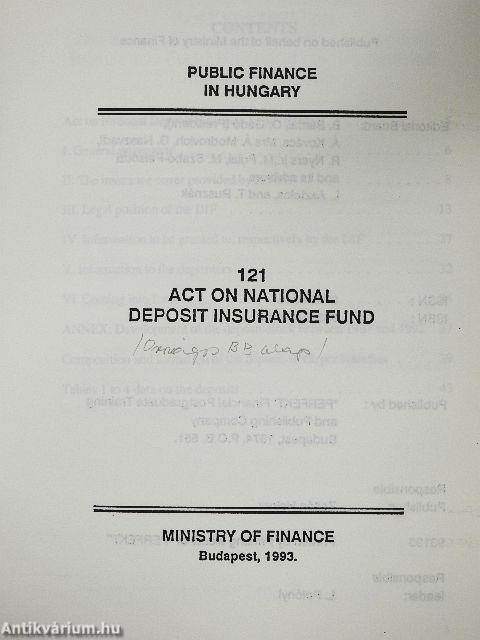 Act on National deposit Insurance Fund