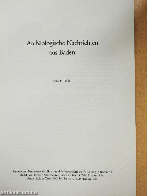 Archäologische Nachrichten aus Baden 1985/Heft 34