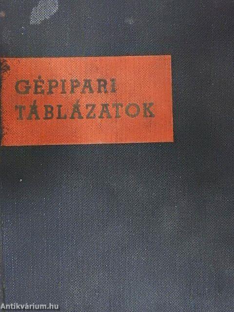 Gépipari táblázatok