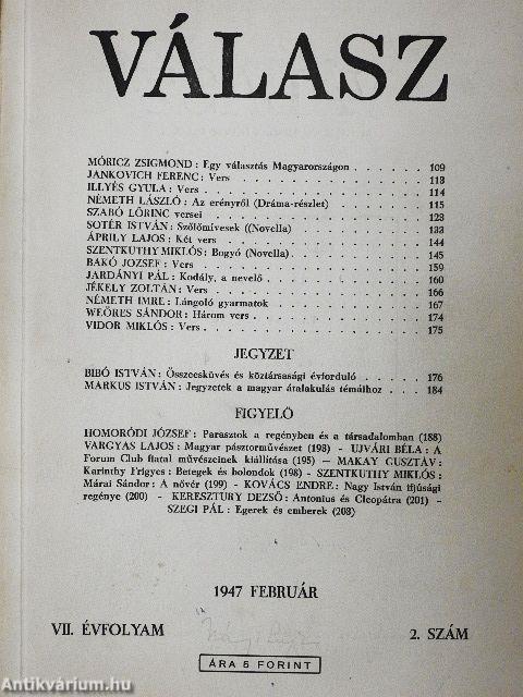 Válasz 1947. február
