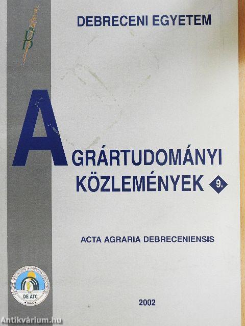 Agrártudományi közlemények 2002/9.