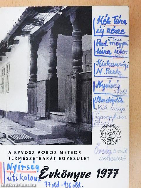A KPVDSZ Vörös Meteor Természetbarát Egyesület Évkönyve 1977
