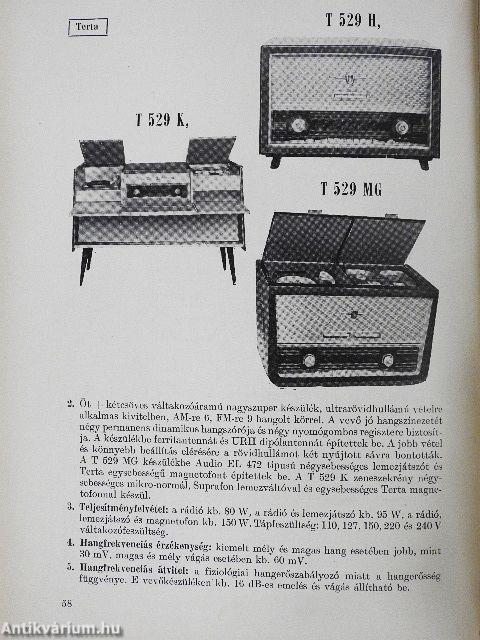 Rádió és televízió vevőkészülékek 1960-1963