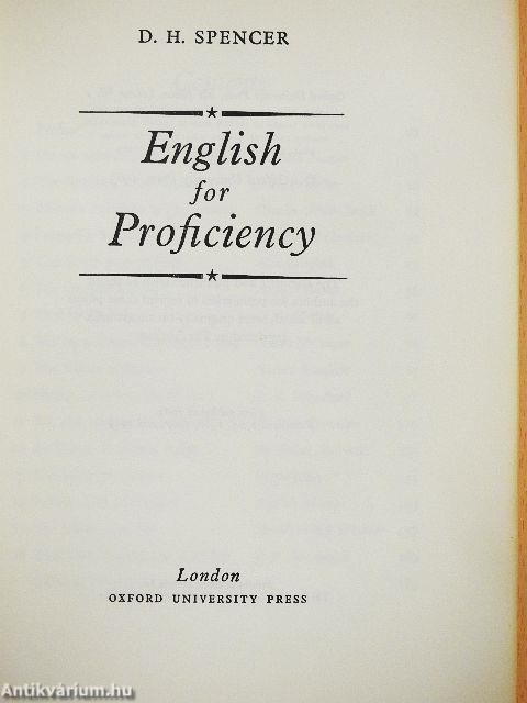 English for Proficiency