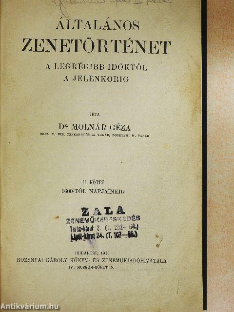 Általános Zenetörténet II.