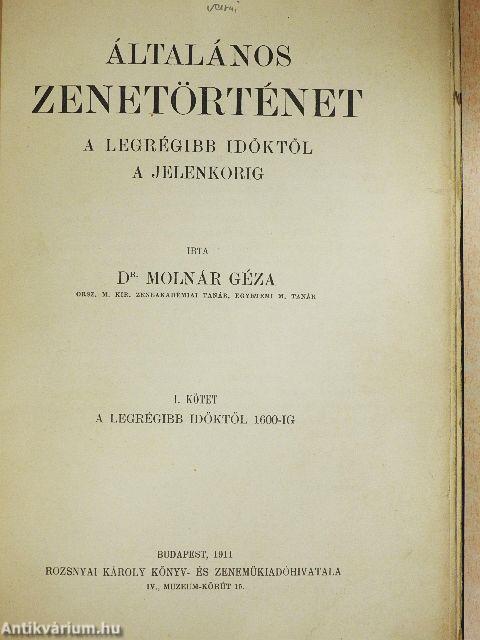 Általános Zenetörténet I.