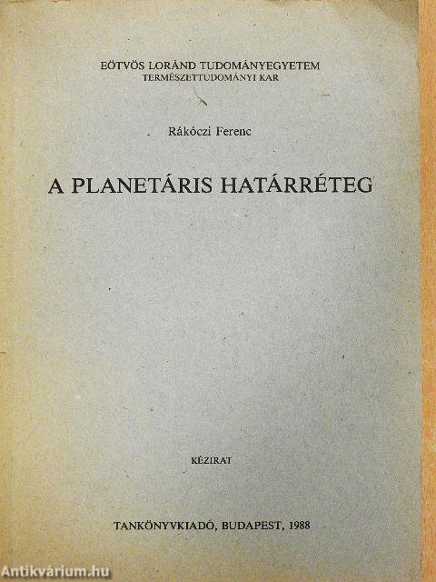 A planetáris határréteg