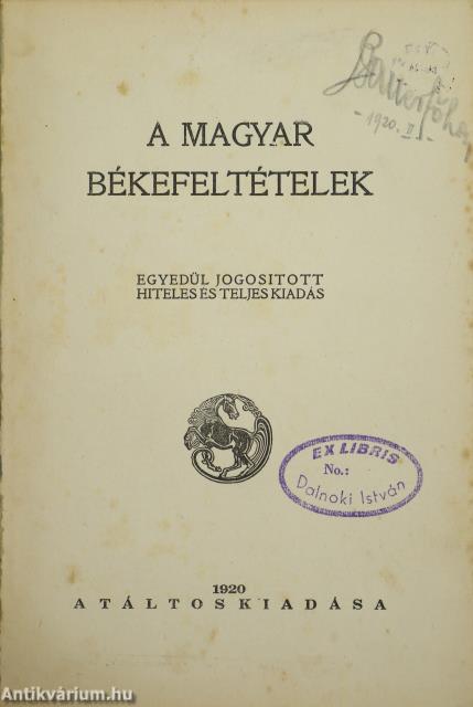 A magyar békefeltételek