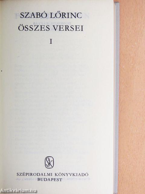 Szabó Lőrinc összes versei I-II.