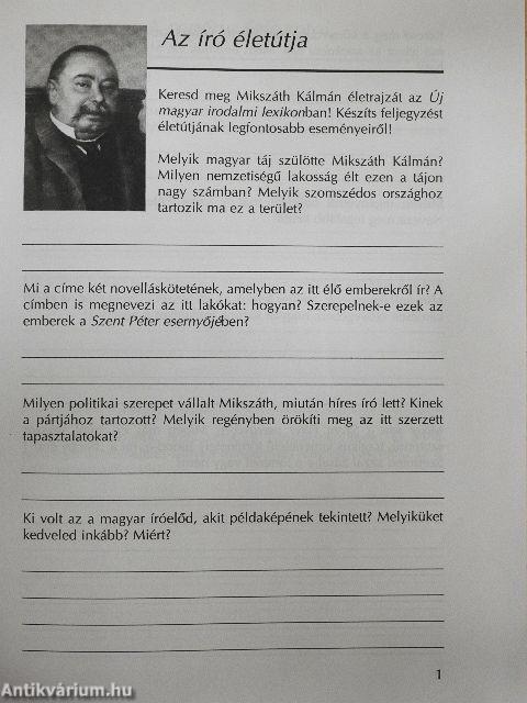 Olvasmánynapló Mikszáth Kálmán: Szent Péter esernyője című regényéhez