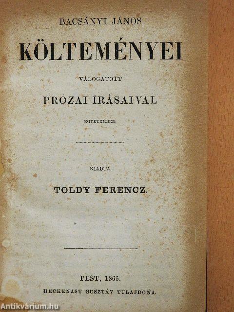 Bacsányi János költeményei válogatott prózai írásaival egyetemben