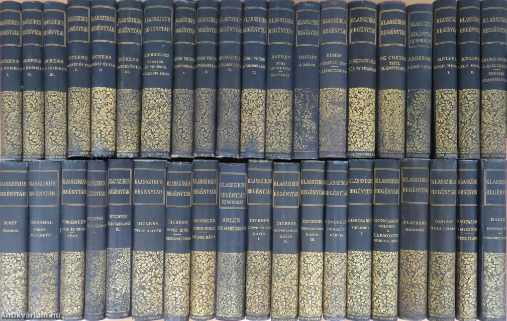 "40 kötet a Klasszikus Regénytár sorozatból (nem teljes sorozat)"