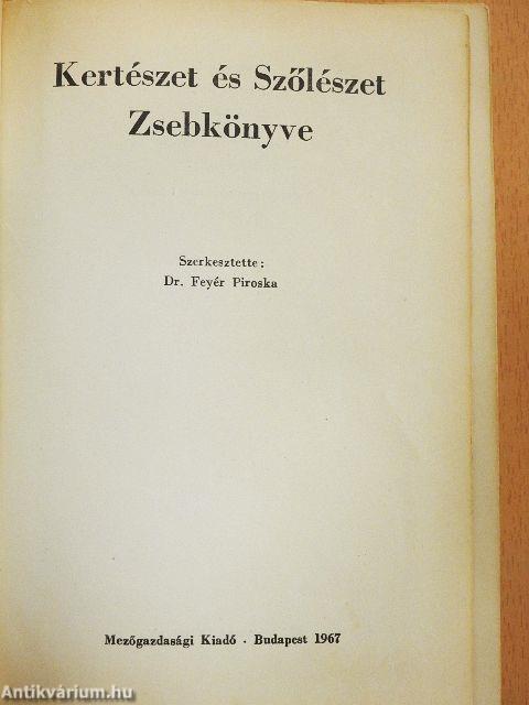 Kertészet és szőlészet zsebkönyve