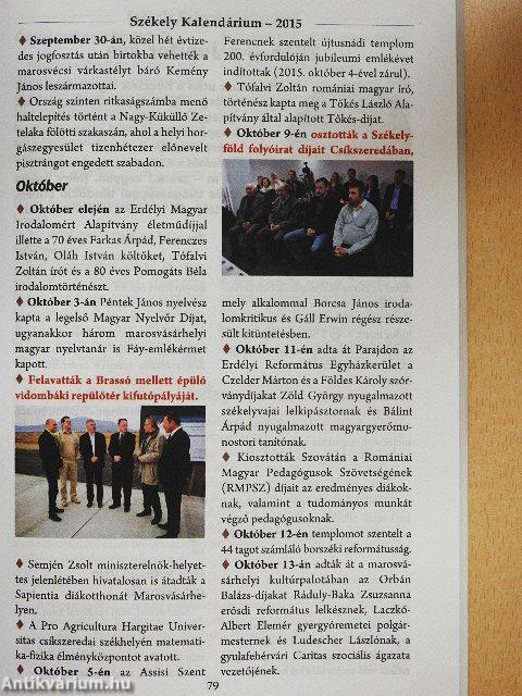 Székely Kalendárium 2015.