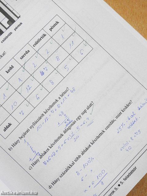 Matematika felvételi feladatsorok 5.