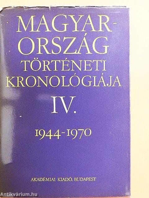 Magyarország történeti kronológiája IV.