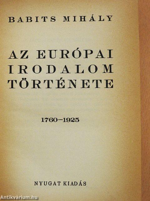 Az európai irodalom története