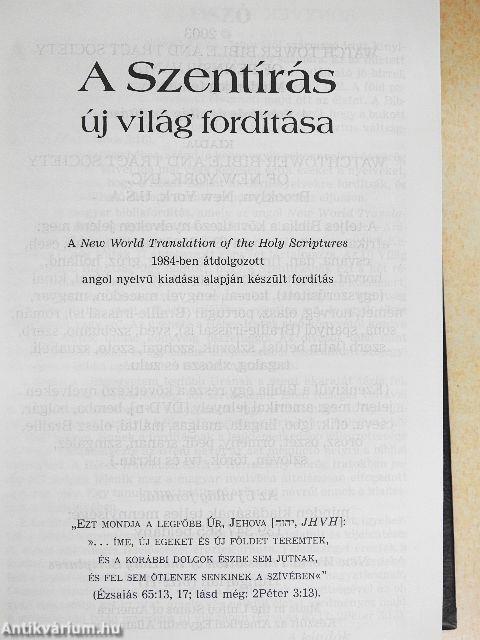 A Szentírás új világ fordítása