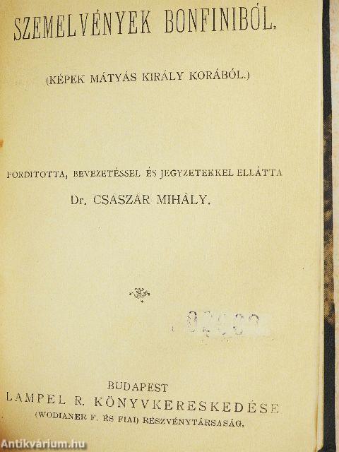 Berzsenyi báró és családja I./Deák Ferenc husvéti czikke és a kiegyezést védő beszéde/Hindenburg/Szemelvények Bonfiniból/Német balladák és románczok/Ovidius verseiből