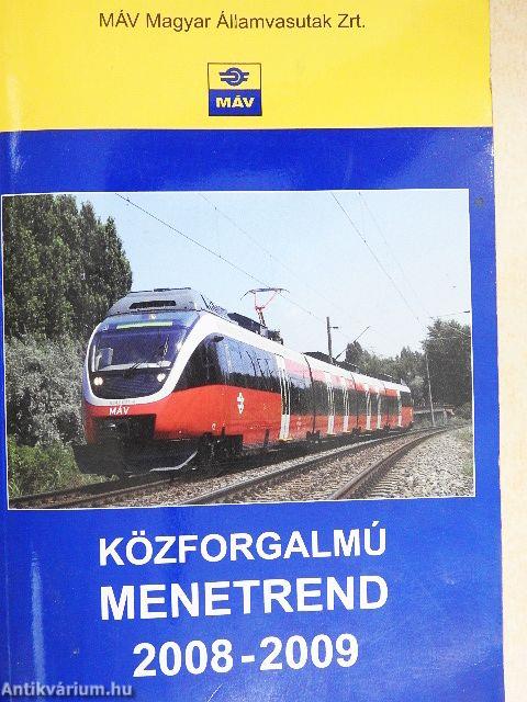 Közforgalmú menetrend 2008-2009