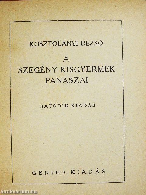 A szegény kisgyermek panaszai