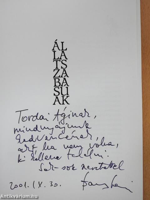 Állatszabásúak (dedikált példány)