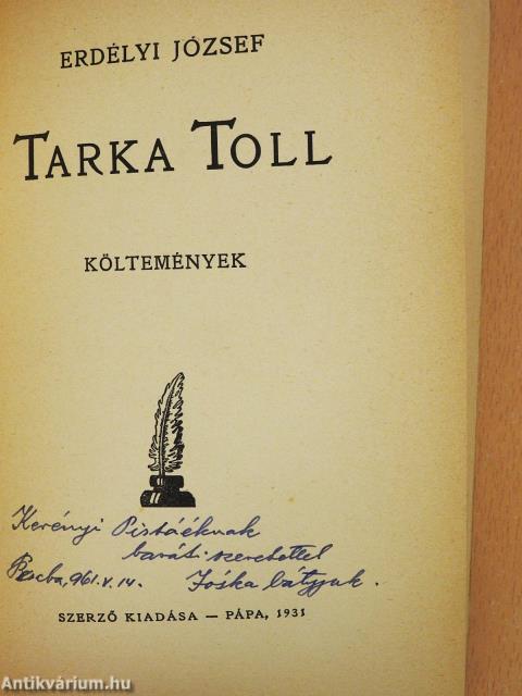 Tarka Toll (dedikált példány)