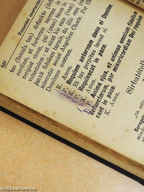 Kath. egyházi énekek, imák és temetési szertartások