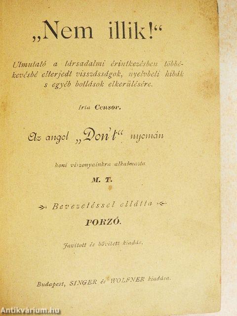 "Nem illik!"/Sanyaró Vendel válogatott nyögései/A dandy