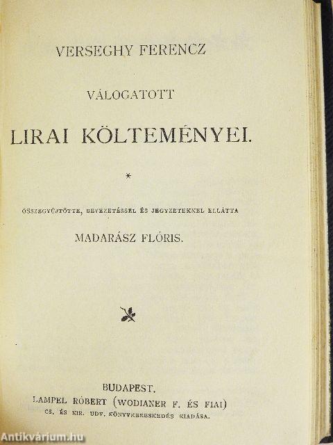 Tonia/Franciza elbeszélők tára III./Agamenon/A helység kalapácsa/János vitéz/Indiai történetek/Spanyolországi képek/Verseghy Ferencz válogatott lirai költeményei/Coriolanus/Mindszenthi Gábor naplója/A játékos naplója