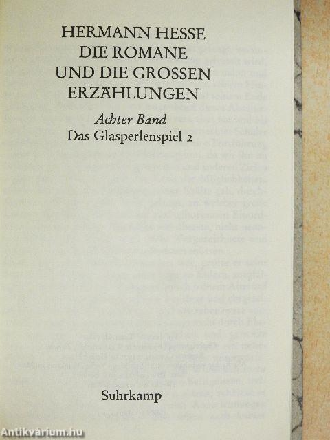 Die Romane und die grossen Erzählungen 1-8.