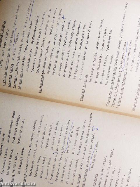 A Semmelweis Orvostudományi Egyetem 207. tanévében az 1975-76. év tanrendje, vizsgaszabályzata és egyéb tájékoztatója